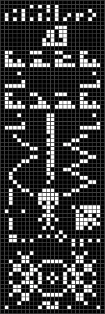 Die Chilbolton-Antwort 2001 — Binäres Pixel-Raster der Kornkreis-Formation neben dem Chilbolton Radio Telescope, Hampshire, England