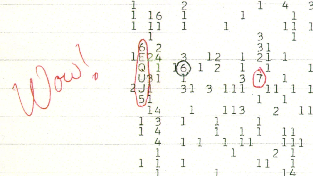 Das Wow!-Signal — Computerausdruck 1977